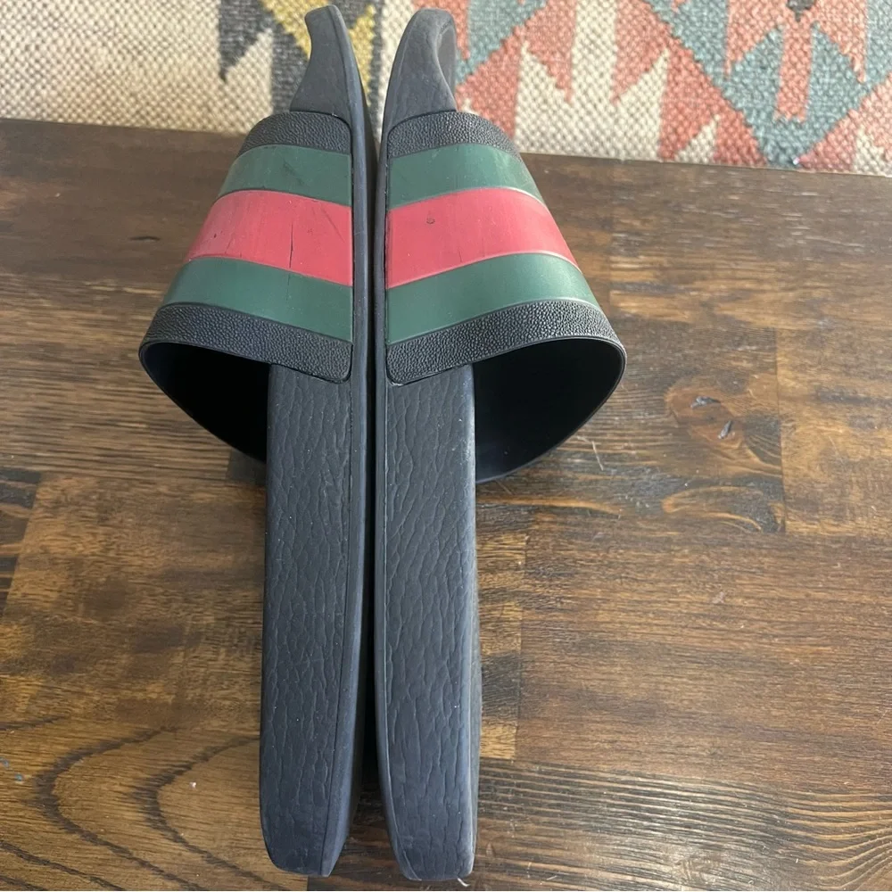 GUCCI Rubber Web Design Slide Sandals Men’s US 11